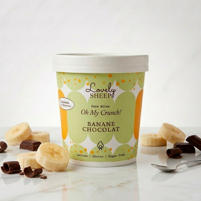 Glace végétale Banane Chocolat en pot Lovely Sheep