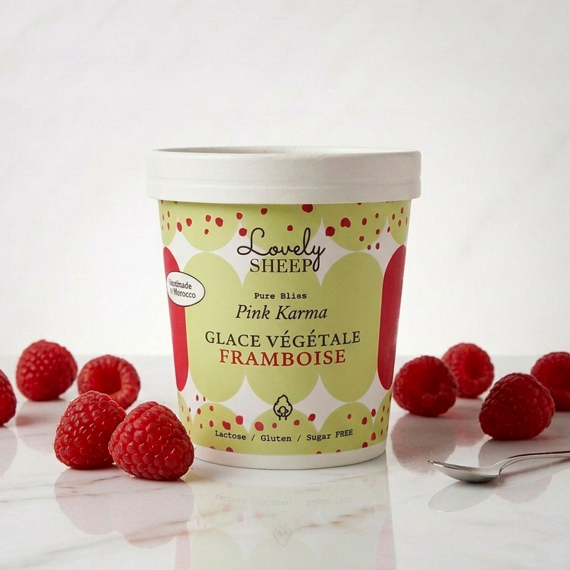 Glace végétale Framboise en pot Lovely Sheep