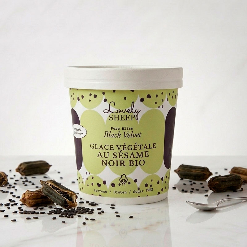 Glace végétale Sésame noir en pot Lovely Sheep