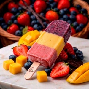 Maxipop Summer Sorbets Fraise, Mangue et myrtille Bâtonnet Lovely Sheep