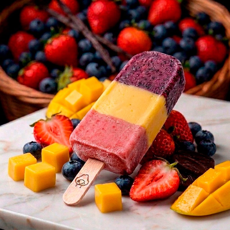 Maxipop Summer Sorbets Fraise, Mangue et myrtille Bâtonnet Lovely Sheep