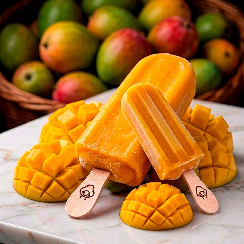 Maxipop et Minipop Sorbet Mangue Bâtonnet Lovely Sheep