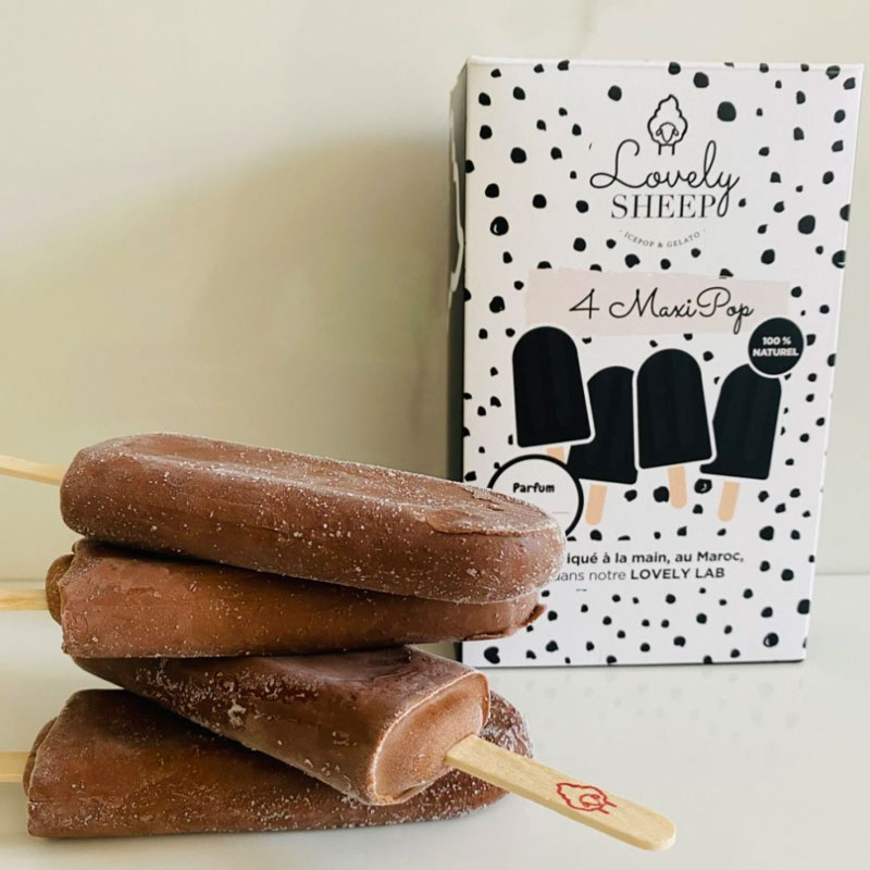 Box 4 Maxi-Pop Gelato Chocolat-Noisette Lovely Sheep